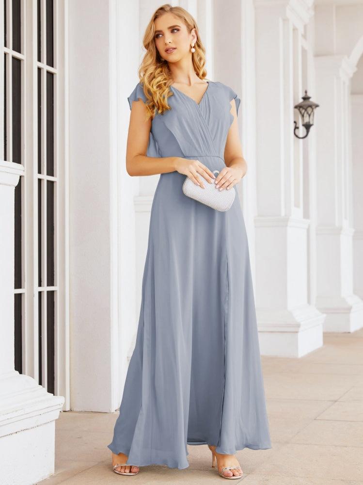 Vestidos de dama de honor Sunderly, vestido de gala formal con capa, vestido con espalda descubierta para la madre de la novia SY28058 