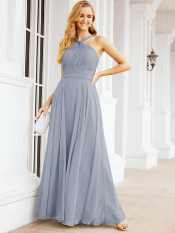 Baoleely Crisscross Halter Bridesmaid Dresses for Party Wedding Evening Prom Maxi Ball Gowns 28053