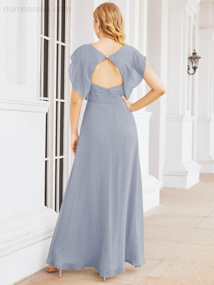 Robe de demoiselle d'honneur Sunnderly, robe de bal formelle à cape, robe dos nu pour la mère de la mariée SY28058 