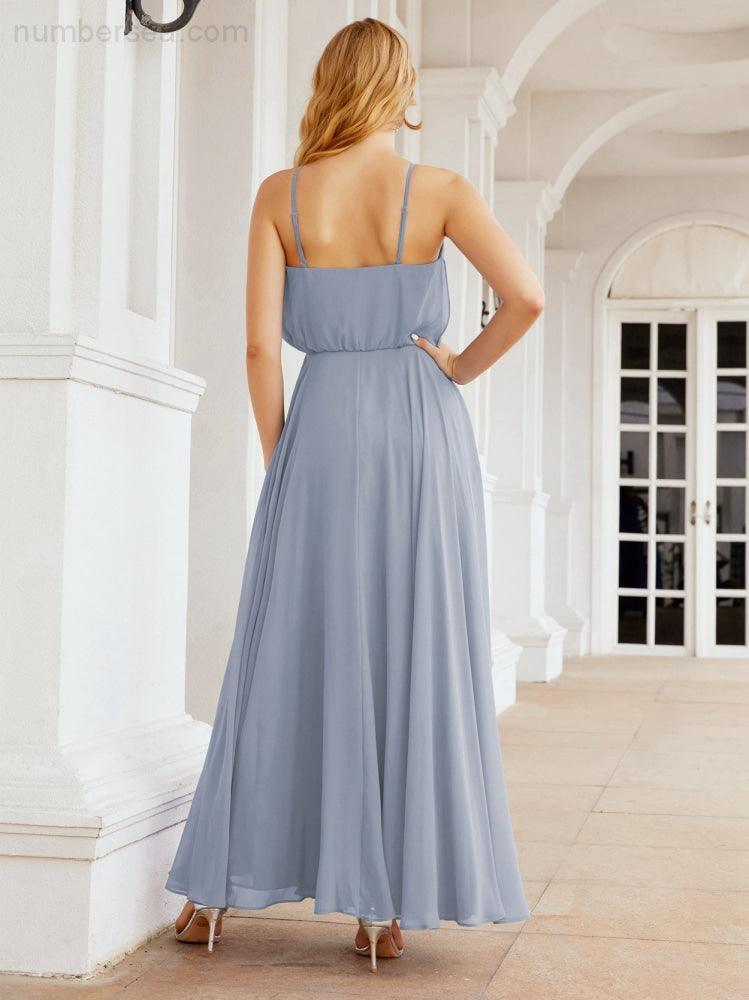 Baoleely  Halter Long Bridesmaid Dresses Formal A line Juniors Dress 28029