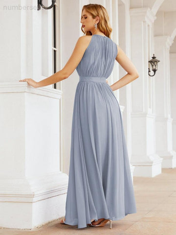 Baoleely Halter Bridesmaid Dress Empire Waist Formal Evening Prom Gown for Mother of The Bride 28030