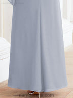 Vestido largo de fiesta formal Sunderly para la madre de la novia con capa de volantes SY28026