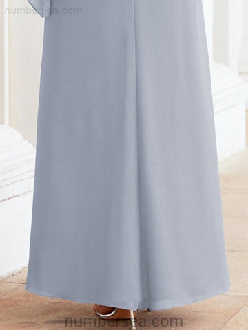 Vestido largo de fiesta formal Sunderly para la madre de la novia con capa de volantes SY28026