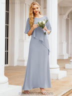 Vestido largo de fiesta formal Sunderly para la madre de la novia con capa de volantes SY28026