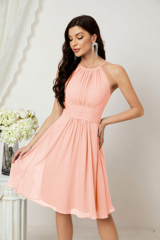 Vestidos de fiesta de bienvenida con cuello halter, vestido formal de cóctel para noche 28011 