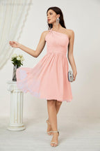 Vestido corto de gasa con un solo hombro para dama de honor de mujer Baoleely, ideal para fiestas y eventos formales como el baile de bienvenida (modelo 2804).