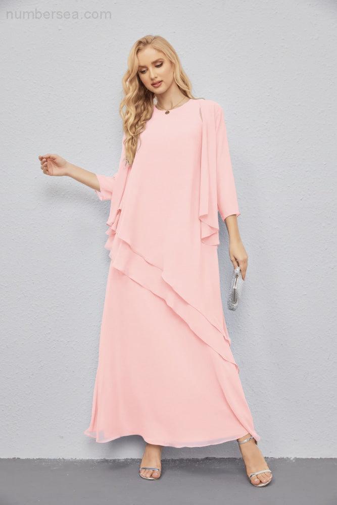 Vestidos de madre de la novia con cárdigan ligero abierto al frente, vestido formal de fiesta 28081 