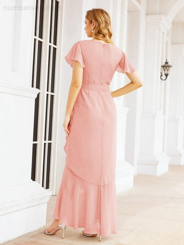 Vestidos de dama de honor Baoleely con volantes, estilo sirena, para fiestas formales, vestidos de noche, bailes de graduación y vestidos de violín 28042