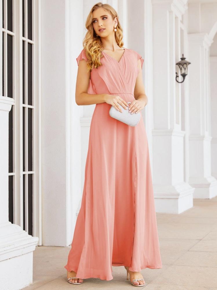 Vestidos de dama de honor Sunderly, vestido de gala formal con capa, vestido con espalda descubierta para la madre de la novia SY28058 