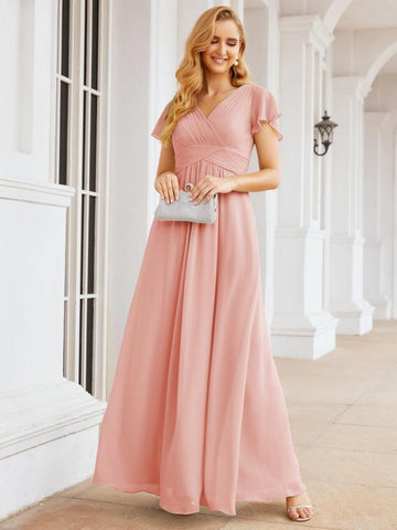Baoleely Formal Prom Gowns for Mother of The Bride Cap Sleeves Bridesmaid Dress 28047