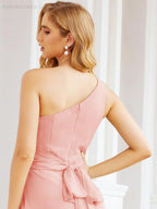 Baoleely One Shoulder Bridesmaid Dresses Long Formal Prom Gowns 28048