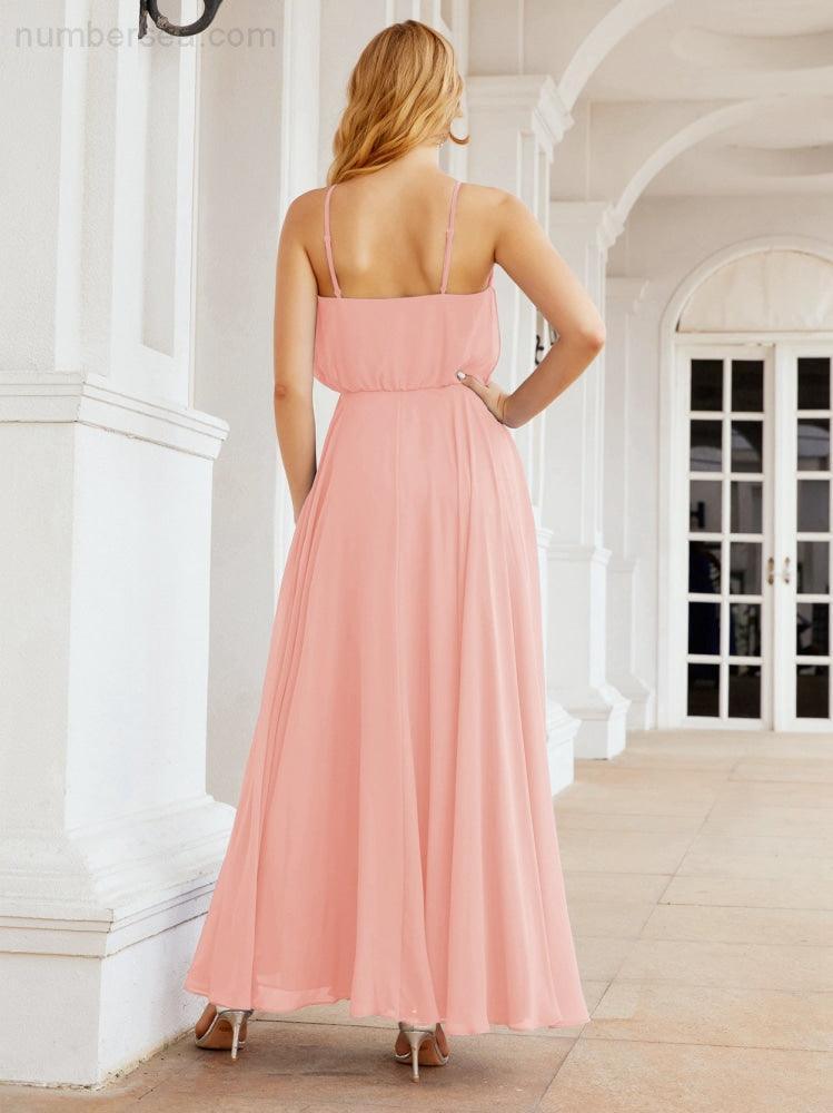 Baoleely  Halter Long Bridesmaid Dresses Formal A line Juniors Dress 28029