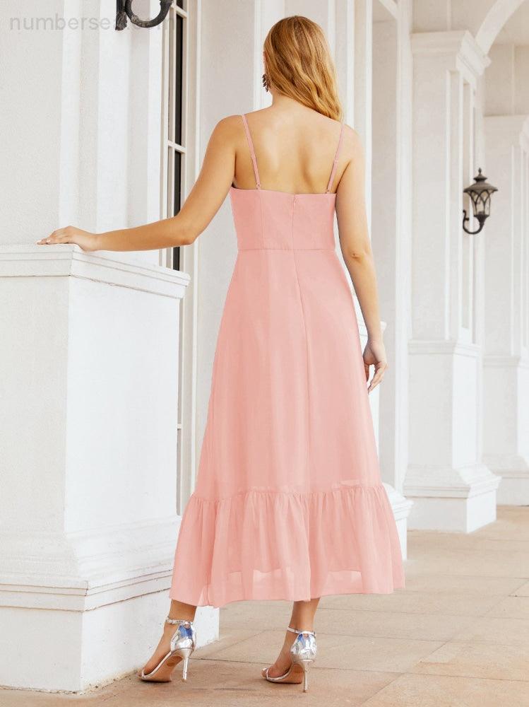 Baoleely Blackless Strap Bridesmaid Dress Ankle Length 28028