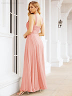 Baoleely Crisscross Halter Bridesmaid Dresses for Party Wedding Evening Prom Maxi Ball Gowns 28053