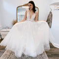 Pastrol  Wedding Dresses V-neck Backless Tulle For Women 2023 Bride A-LINE Appliques Vestidos De Novia Made To Order