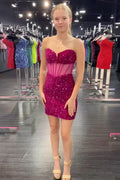 Robe de bal courte moulante à sequins et décolleté en cœur, style corset, avec paillettes scintillantes