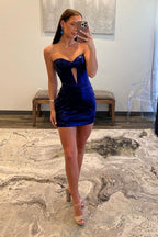 Metallic Sweetheart Bodycon Corset Homecoming Dress