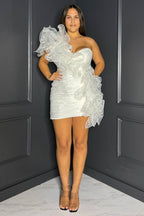 One Shoulder Bodycon Ruched Short Homecoming Dress