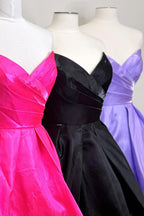Trendy Dark Purple Strapless A-Line Short Homecoming Dress