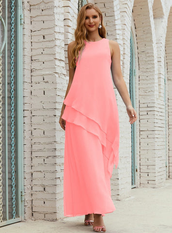 Vestido largo de gasa de talla grande para la madre de la novia, vestido de gala para dama de honor, vestido de graduación SY28019