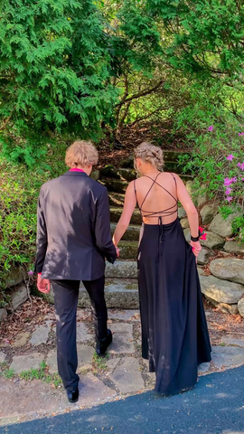 Vestido de fiesta negro sencillo de corte A, vestido de noche negro, vestido de baile de invierno Y5447