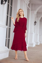 Robe de soirée deux pièces Sunnderly, coupe trapèze, pour la mère de la mariée, référence SY28072