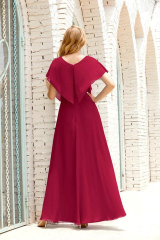 Vestido Baoleely para la madre de la novia, talla grande, escote en V, largo hasta el suelo, formal, para invitada de boda 28020