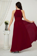 Robe de soirée formelle Baoleely en mousseline de soie, col licou, longue, sans manches, robe de demoiselle d'honneur 2802 