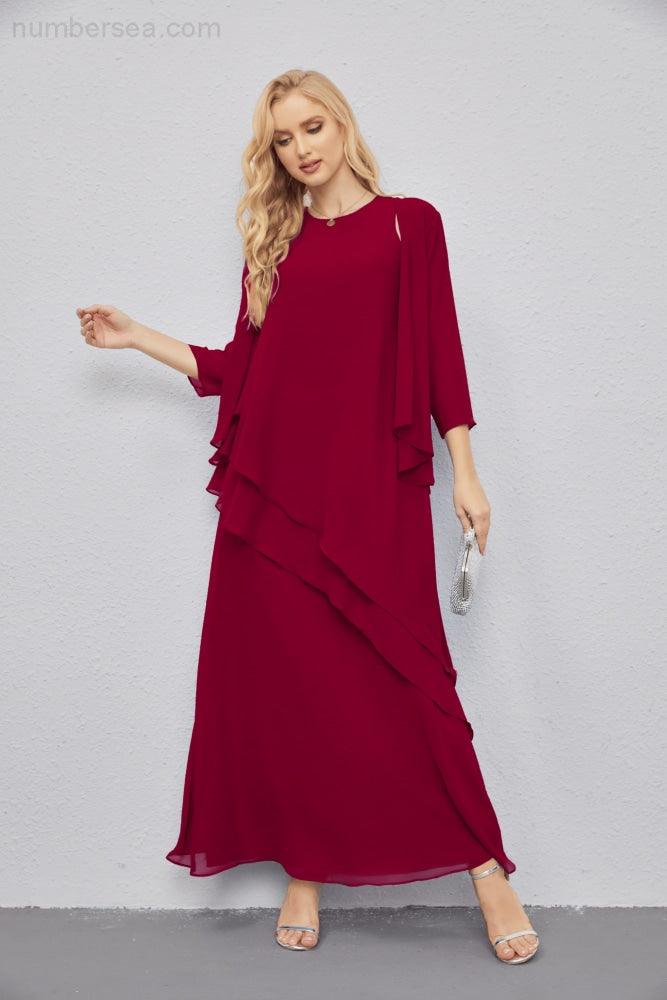 Vestidos de madre de la novia con cárdigan ligero abierto al frente, vestido formal de fiesta 28081 