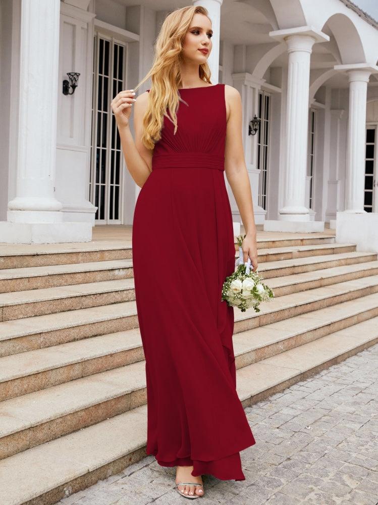 Baoleely Bridesmaid Dresses for Wedding Ruffles Long Formal Prom Gowns 28039