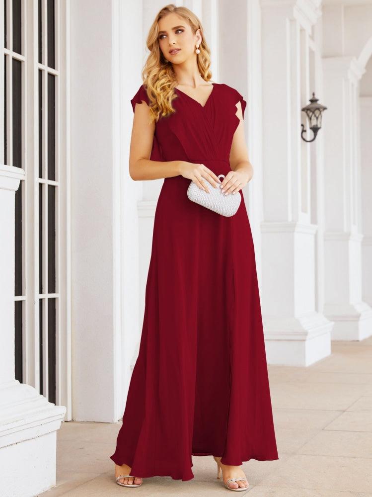 Vestidos de dama de honor Sunderly, vestido de gala formal con capa, vestido con espalda descubierta para la madre de la novia SY28058 