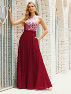 Robe de demoiselle d'honneur en dentelle, longueur au sol, avec poches, 28017 