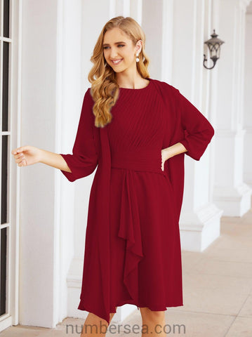 Vestidos de la madre de la novia de Sunderly, vestido de graduación, vestido plisado informal SY28065