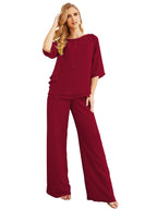 Baoleely Élégante robe mère de la mariée 2 pièces, grande taille, pantalon, volants, couches argentées, peignoir 28064