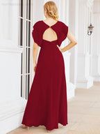 Robe de demoiselle d'honneur Sunnderly, robe de bal formelle à cape, robe dos nu pour la mère de la mariée SY28058 