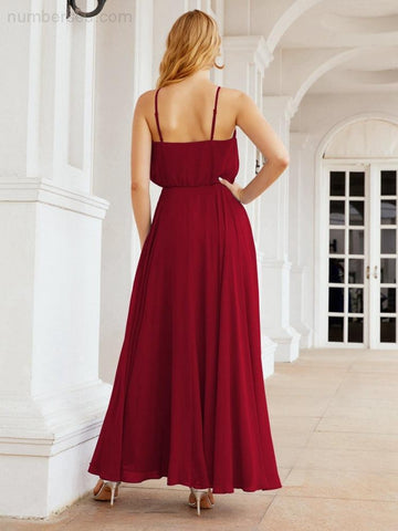 Vestido largo de dama de honor Baoleely con cuello halter, corte A, estilo formal, para jóvenes, modelo 28029