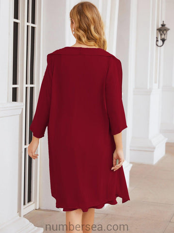 Vestidos de la madre de la novia de Sunderly, vestido de graduación, vestido plisado informal SY28065