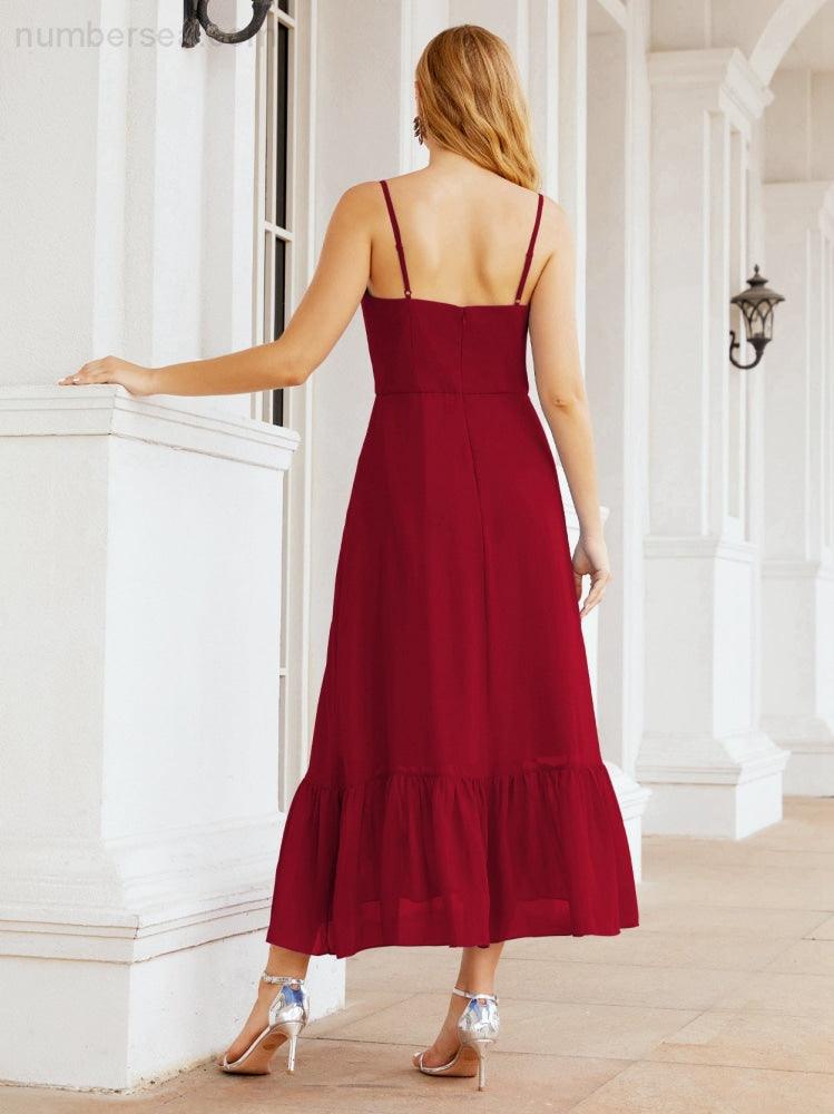 Baoleely Blackless Strap Bridesmaid Dress Ankle Length 28028