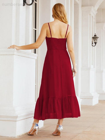 Baoleely Blackless Strap Bridesmaid Dress Ankle Length 28028