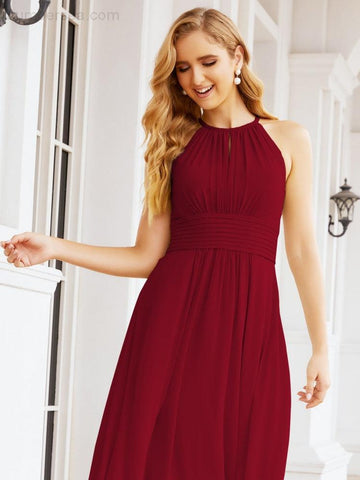 Vestidos de dama de honor Baoleely con escote tipo ojo de cerradura, sin mangas, para fiestas formales de noche y graduación 28043