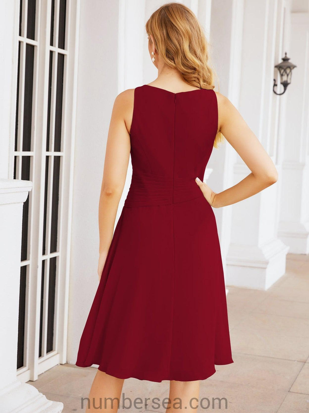 Vestidos de la madre de la novia de Sunderly, vestido de graduación, vestido plisado informal SY28065