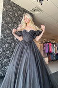 Sweetheart Princess Long Corset Prom Dress with Beading