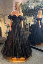 Sweetheart Princess Long Corset Prom Dress with Beading