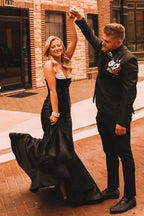 Strapless Ruched Satin Mermaid Long Prom Dress with Beading