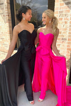 Sweetheart Corset Prom Jumpsuits with Bow