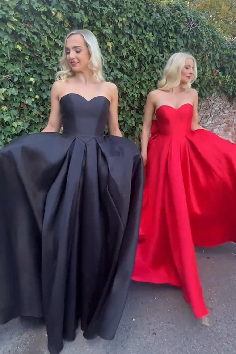 Sweetheart A-Line Satin Long Prom Dress with Bow