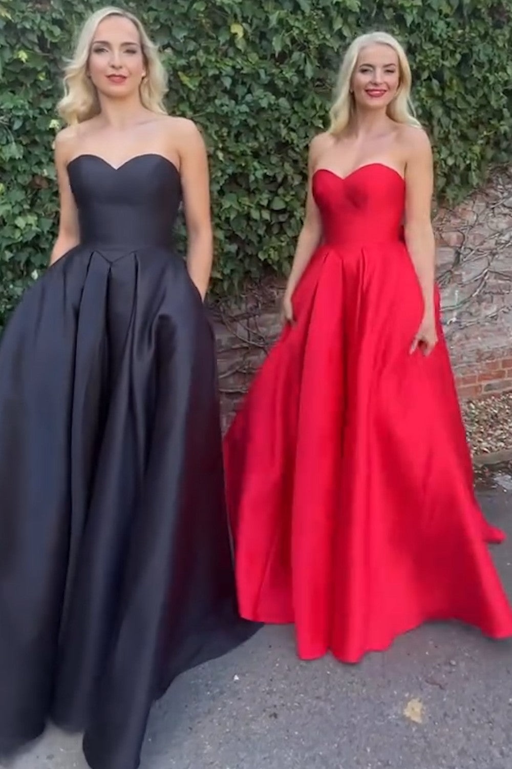 Sweetheart A-Line Satin Long Prom Dress with Bow