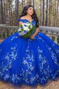 Robe de princesse Quinceañera à épaules dénudées avec appliques