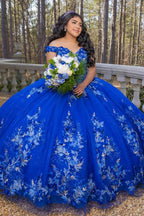 Robe de princesse Quinceañera à épaules dénudées avec appliques