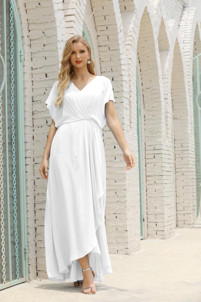 Vestido Baoleely para la madre de la novia, talla grande, escote en V, largo hasta el suelo, formal, para invitada de boda 28020